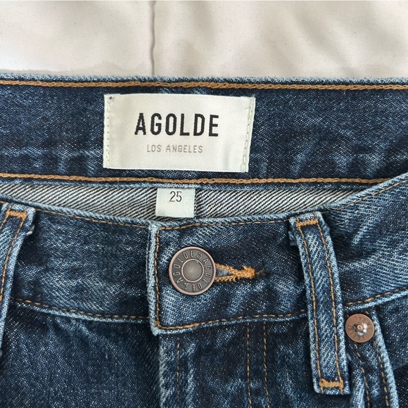 Agolde 90's Pinch Waist High Rise Straight Jeans in Pendulum 25 - Picture 11 of 14